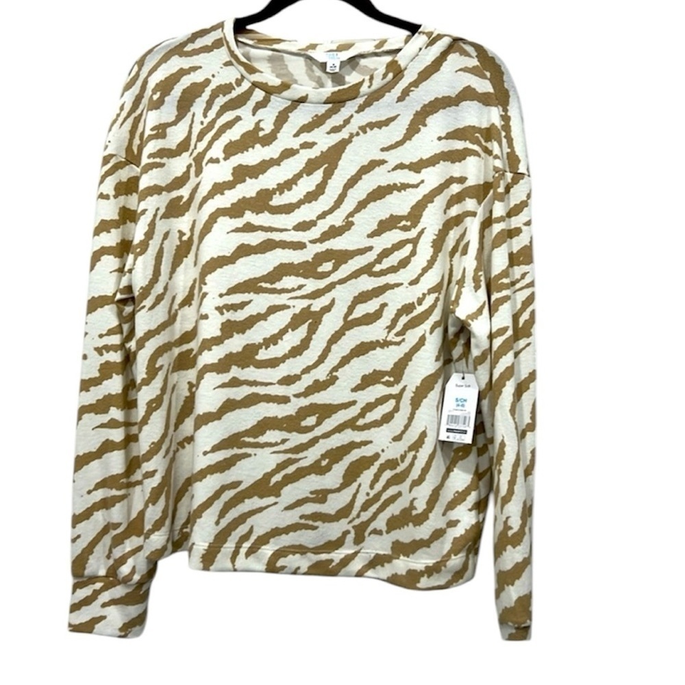Time and Tru NWT beige top with tan leopard print size small 4-6 3x$15 - Picture 3 of 5